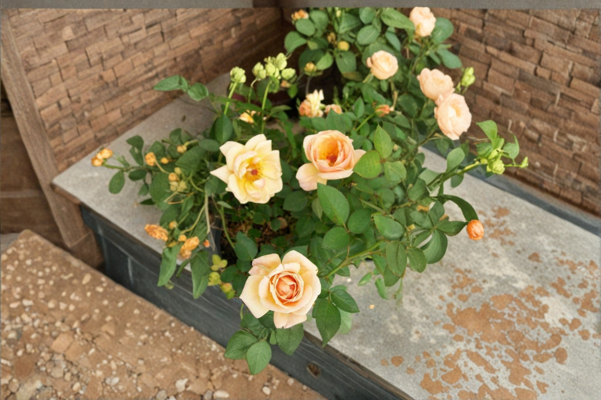 Southern Peach Apricot Yellow Rose Bush - 5 Gal Live Plant