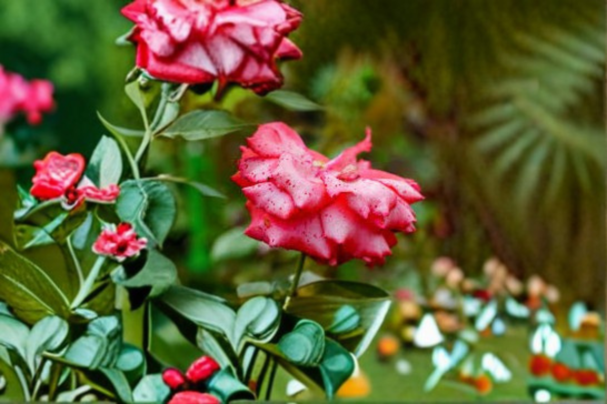 Impatient Floribunda Rose 3 Gal Live Plant - Orange Red Blooms