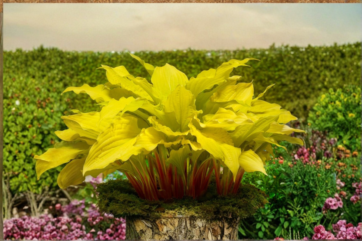 Hosta Lipstick Blonde Bare Root Starter Plant – Yellow Foliage, Shade Perennial