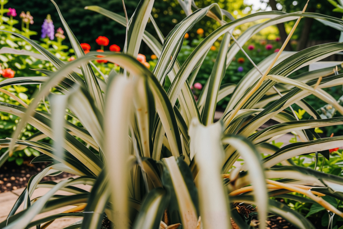 Variegated Spider Plant (Chlorophytum comosum ‘Variegatum’) — Live Plant in 4-Inch Pot