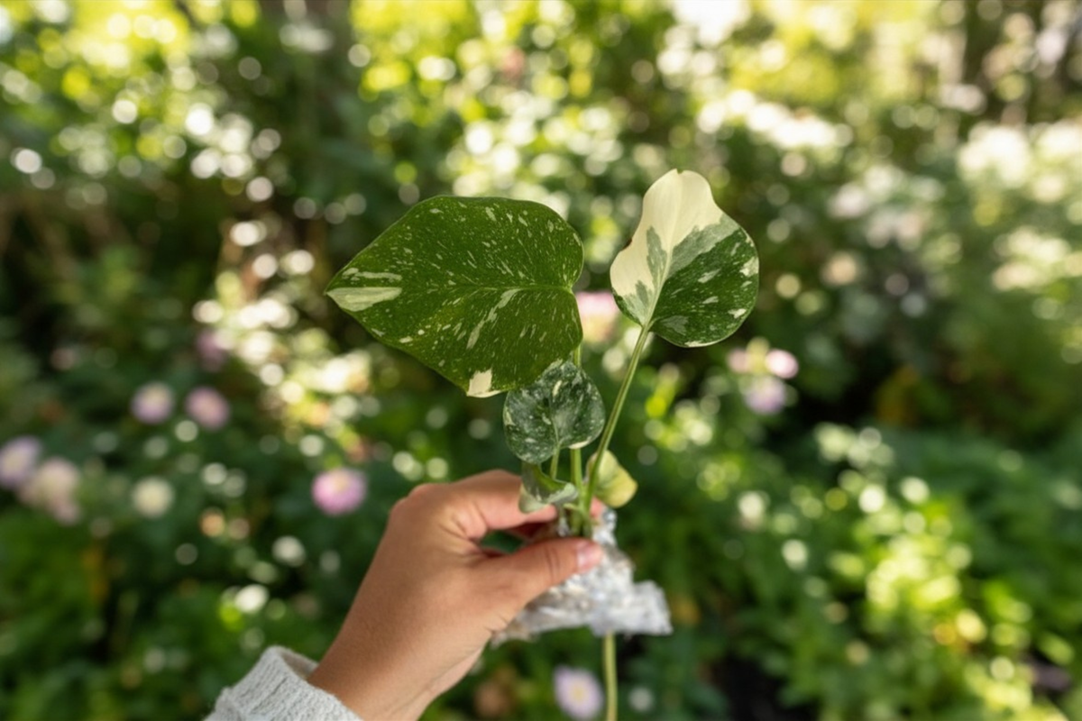 Monstera Thai Constellation Tissue Culture Starter Plant - Fully Rooted Variegated Monstera