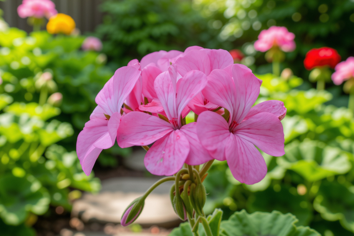 Bubblegum Pink Zonal Geranium Cuttings (Pelargonium × hortorum) – 4 Unrooted 8" Live Cuttings