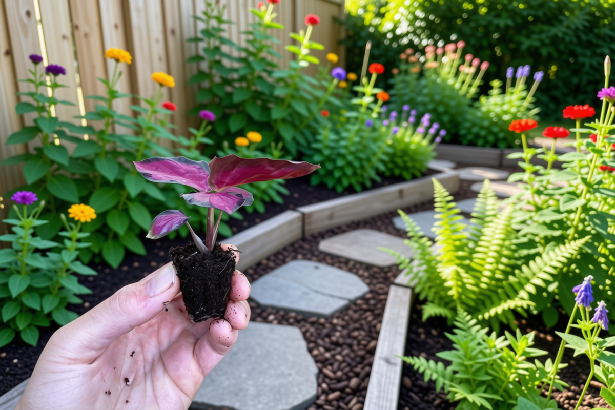 Calathea Crimson Starter Plants (2) – Bare Root with Soil Pod | Goeppertia spp.