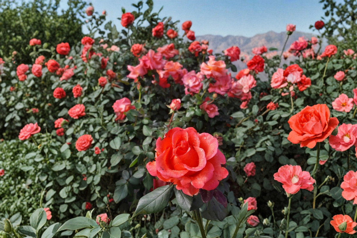 Ring of Fire Hybrid Tea Rose 1 Gal Live Plant - Red & Yellow Bicolor, Upright Shrub