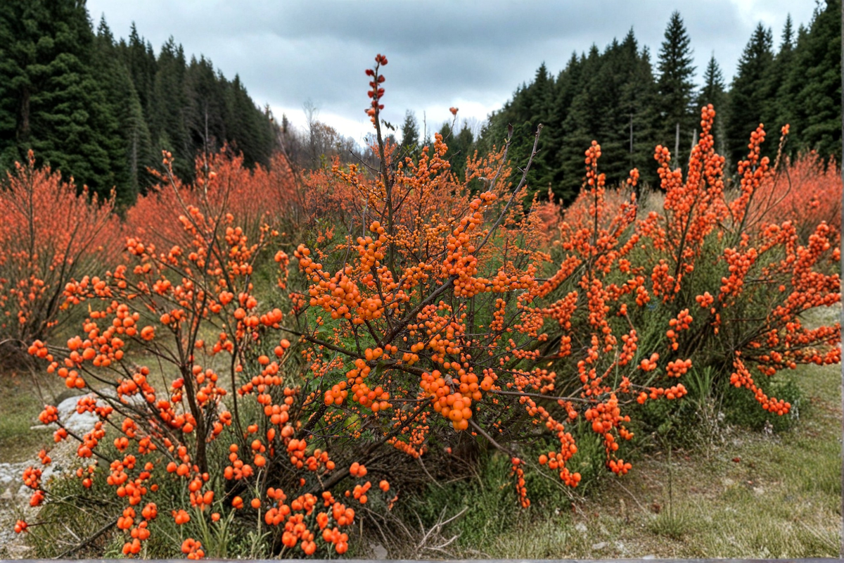 Winterberry Winter Gold Ilex verticillata Live Plant - 4" Pot, Orange Berries