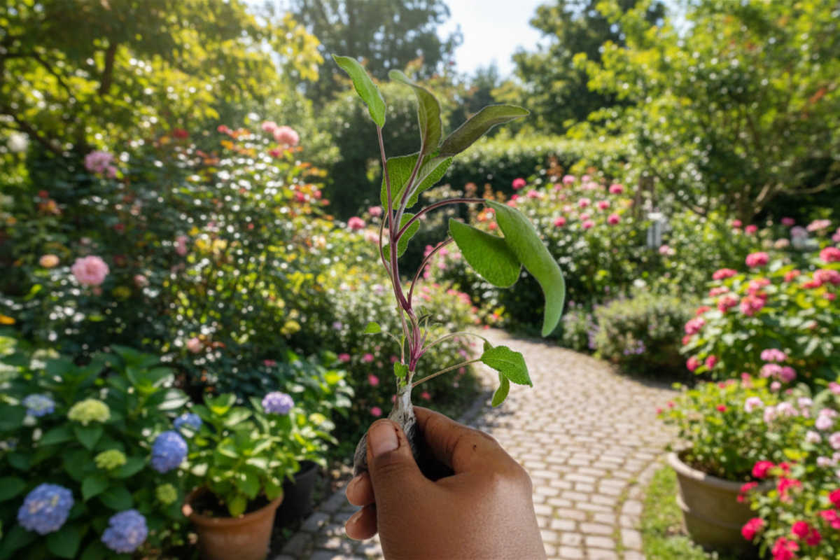 Purple Sage Live Plant Salvia Officinalis - 5-7 Inches, Rooted Starter Perennial