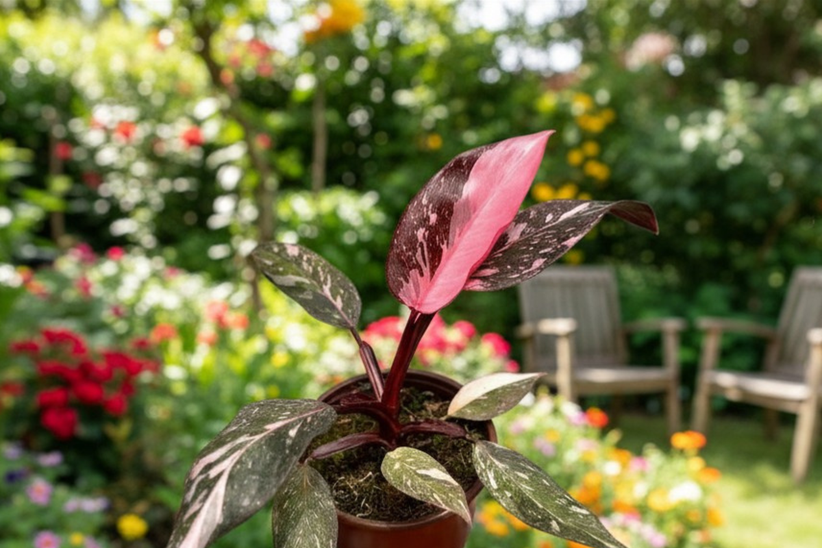 Philodendron Pink Princess Black Cherry Marble Live Plant - 2 Inch Grower Pot