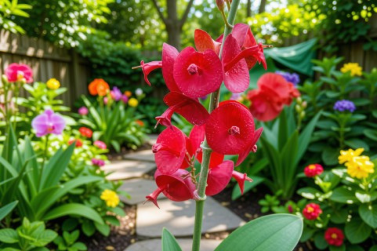 Red Mandarin Hat Live Starter Plant Holmskioldia sanguinea (Holmskioldia sanguinea) – Well-Rooted Starter Plant