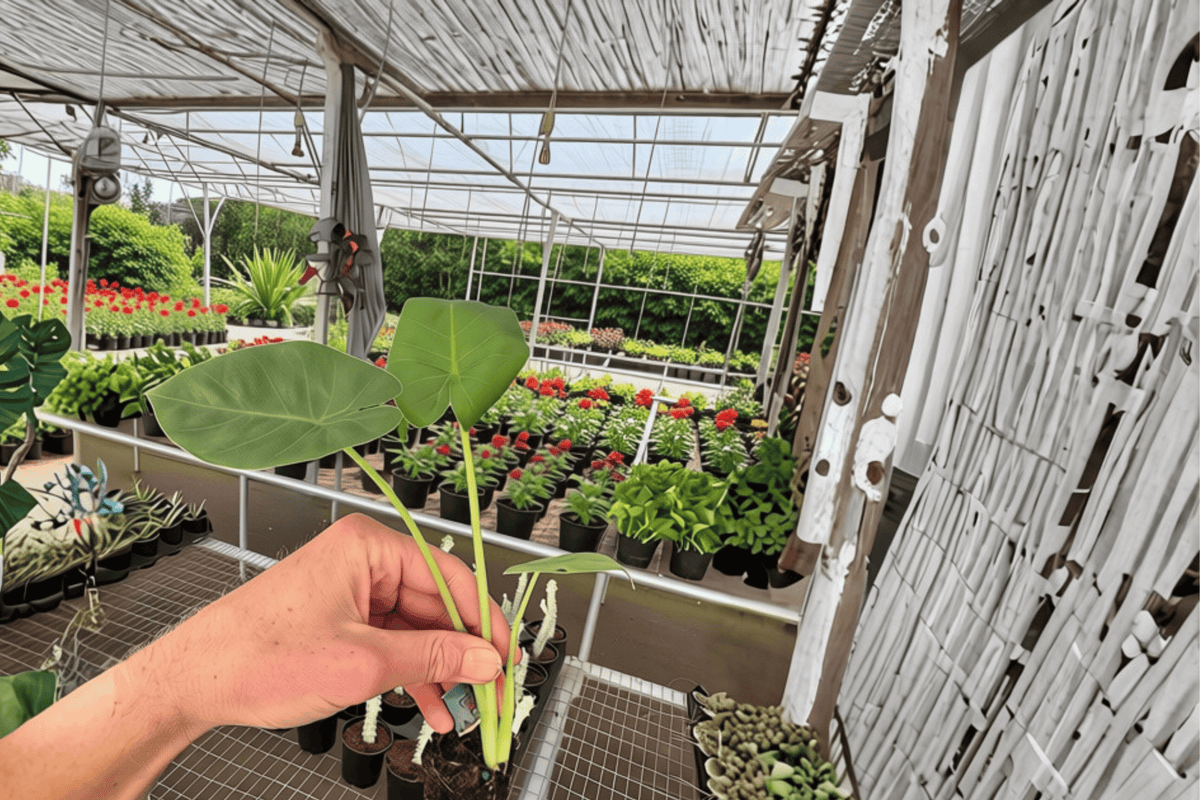 Alocasia macrorrhiza Starter Plants (2) – Bare Root in Soil Pod
