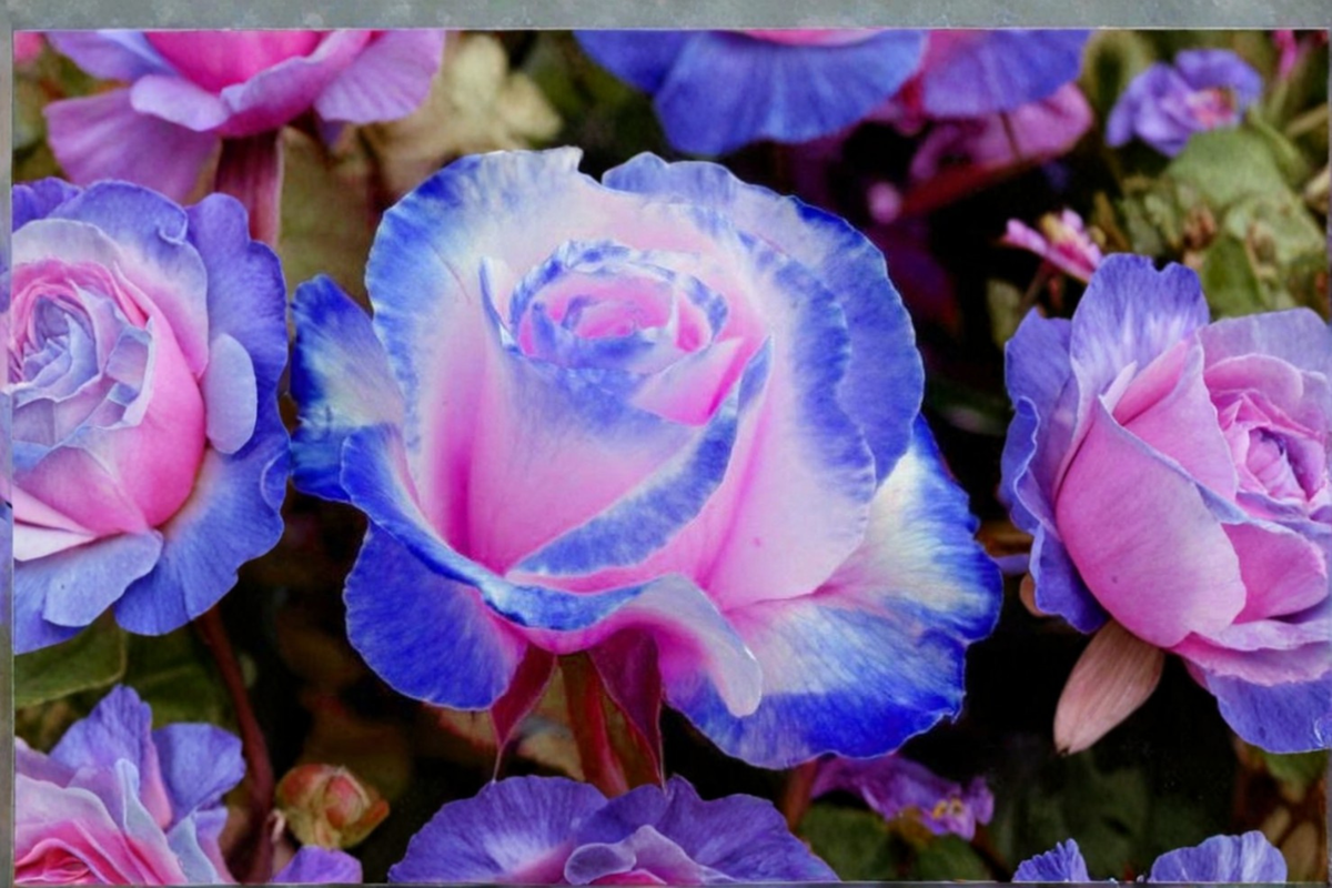 Pink and Blue Rose Seeds - 30 Seeds, Fragrant Ornamental Flower for Outdoor Gardens