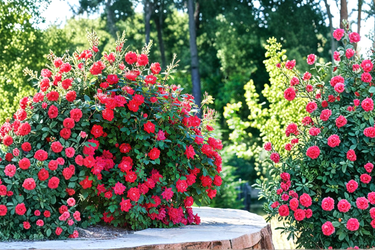 Double Knock Out Rose - Red Live Garden Shrub, 1 Gallon Pot