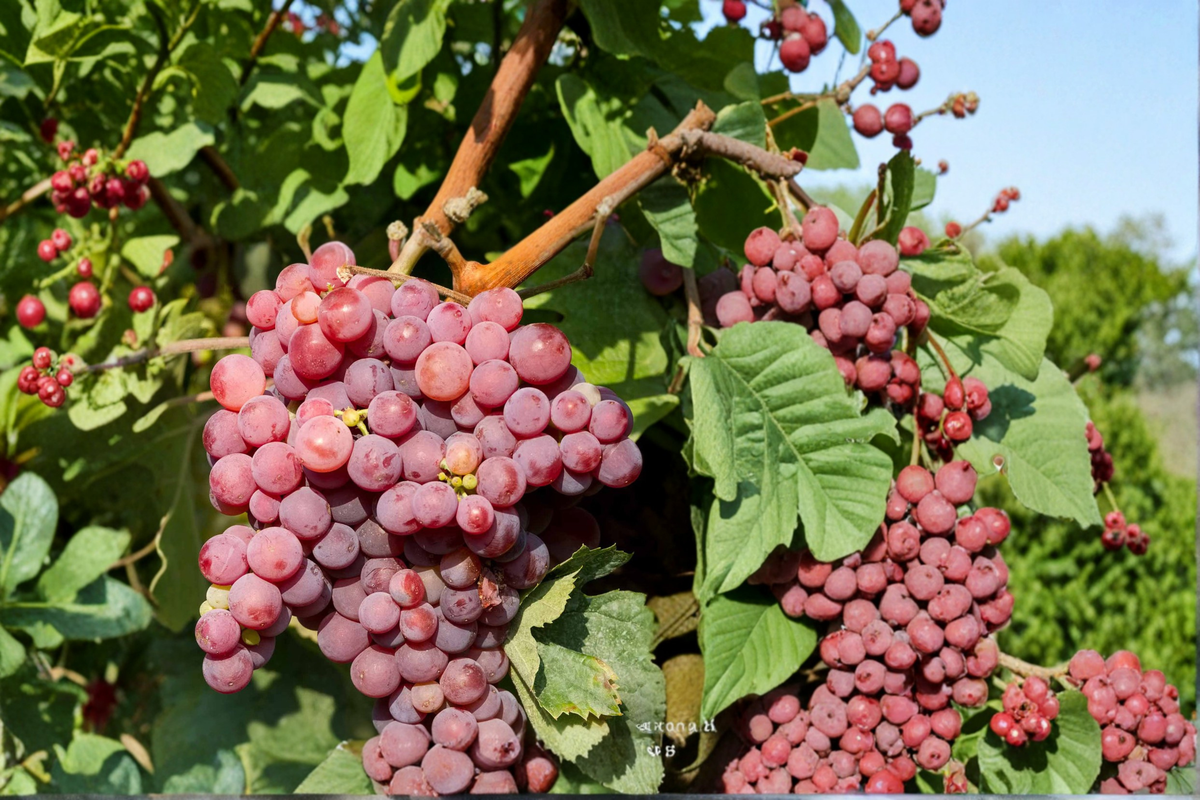 Red Flame Seedless Grape Vine - 4-6 ft Live Climbing Vine, Sweet Red Seedless Grapes