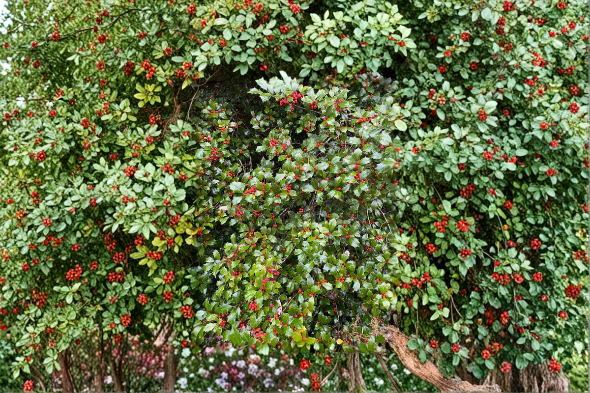 Carnival American Holly Ilex opaca ( variegated ) Live Plant in Quart Pot