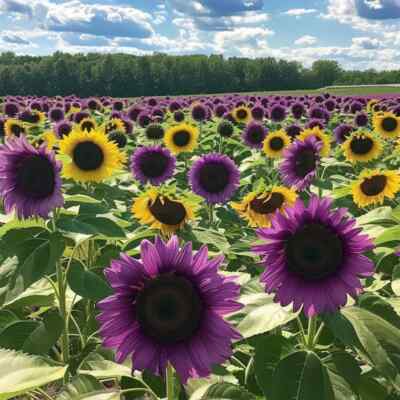 Purple Sunflower Seeds - 50 Violet Glow Heirloom Helianthus annuus