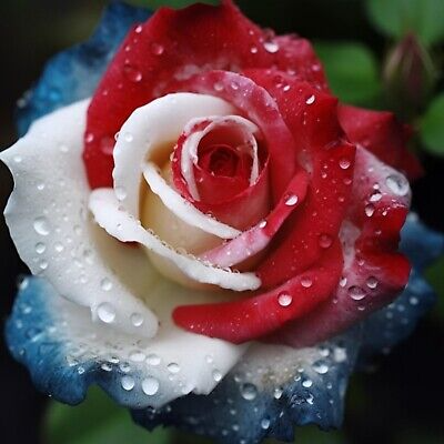 Three-Color Rose Seeds - 20 Seeds, Red White & Blue Heirloom Rosa spp. (Non-GMO)