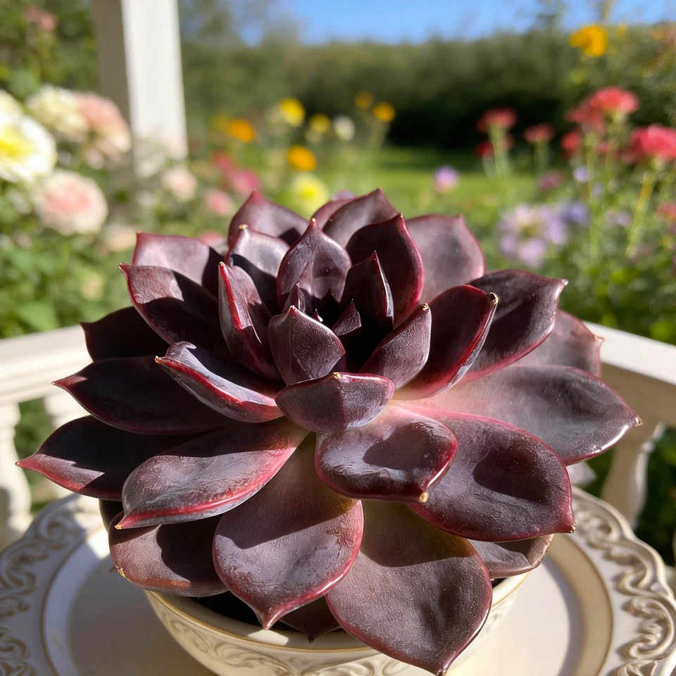 Echeveria Black Mamba Live Succulent in 2.5-Inch Pot | Dark Rosette, Indoor/Outdoor