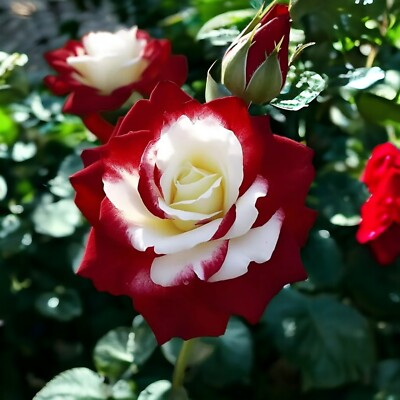 Three-Color Rose Seeds - 20 Seeds, Red White & Blue Heirloom Rosa spp. (Non-GMO)